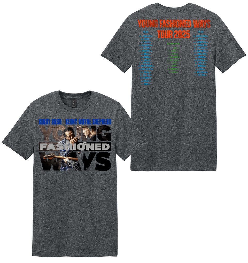 Young Fashioned Ways Grey Album t-shirt