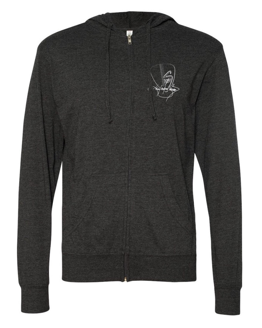 KWS Logo - Black Multi Guitar Light Weight Hoodie with thumb holes
