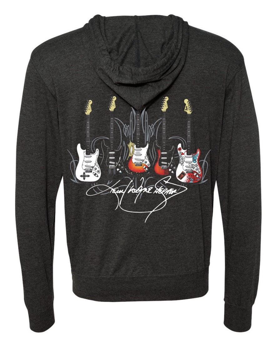 KWS Logo - Black Multi Guitar Light Weight Hoodie with thumb holes