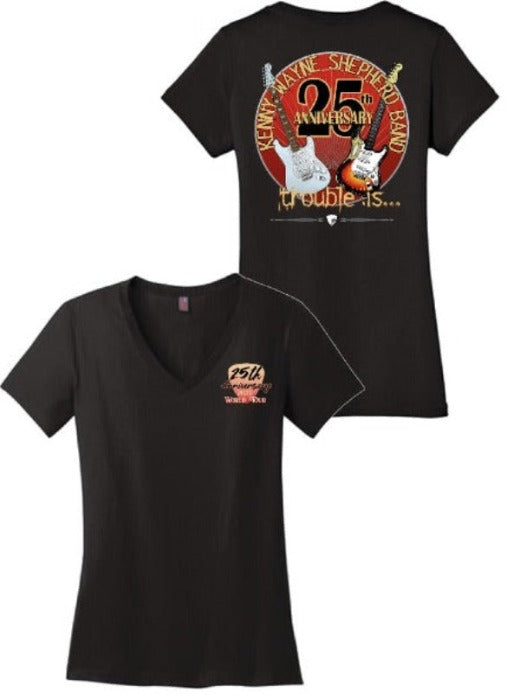 Trouble Is 25th Anniversary Ladies Medallion t-shirt
