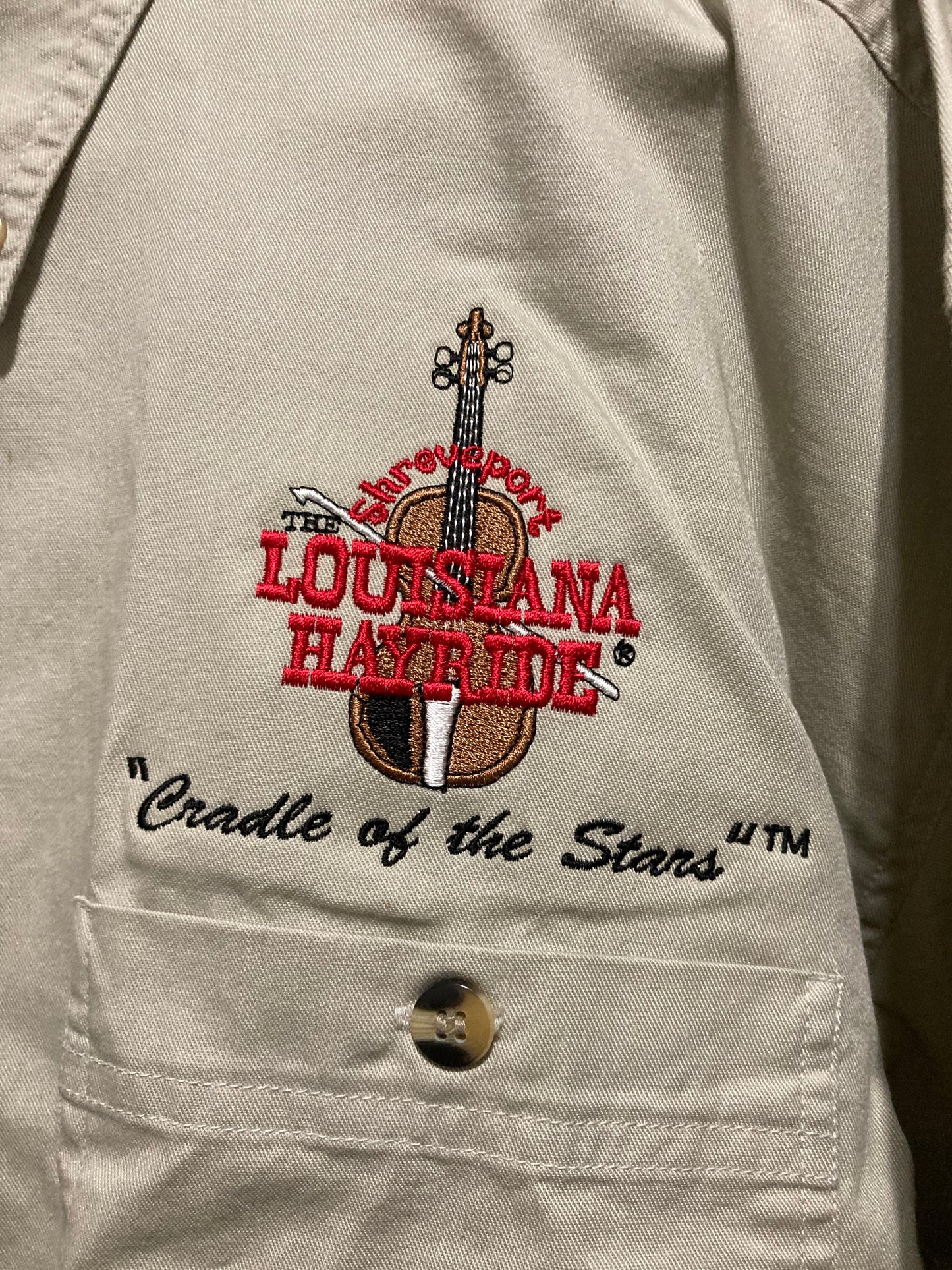 Louisiana Hayride Button down shirt - vintage beige long sleeve.