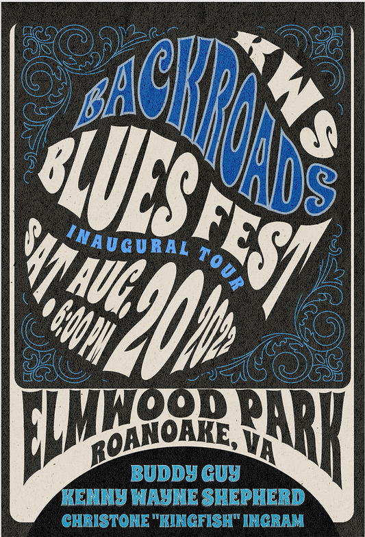 Backroads Blues Festival OFFICIAL POSTER - Roanoke VA